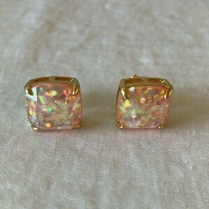 Kate Spade: Peach Stud Earrings- Gold tone